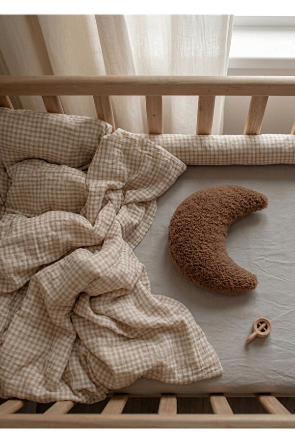 vivimade Teddy Moon Ay Yastık Bebek Çocuk Odası Kahverengi