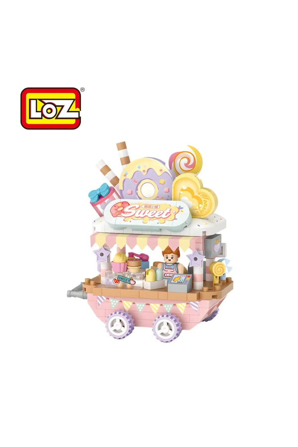 Noone LOZ Tatlı Sepeti Arabası 300 Parça Mini Blok Oyuncak – Mini Sokak Serisi