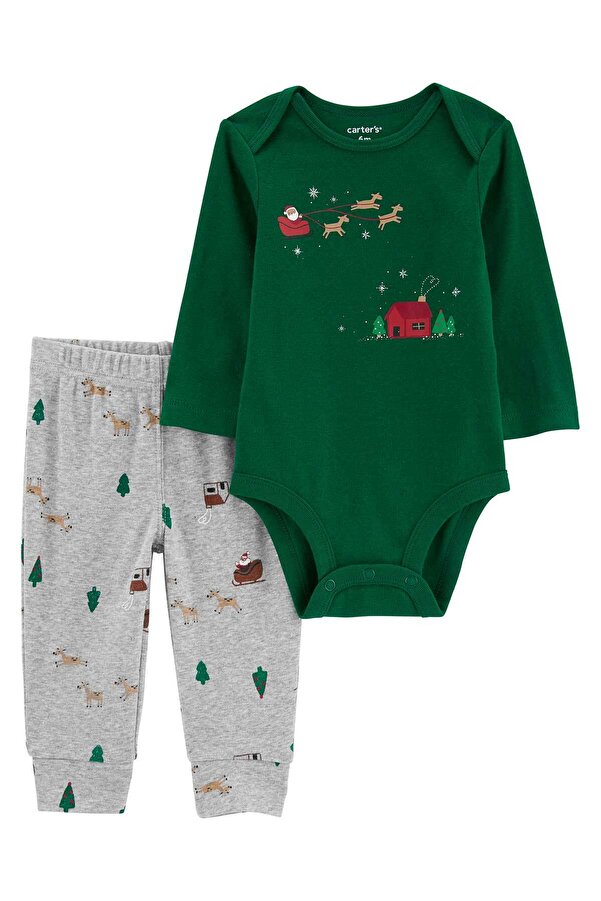 Carter's Bebek Body Pantolon Set 2'li Paket Yeşil
