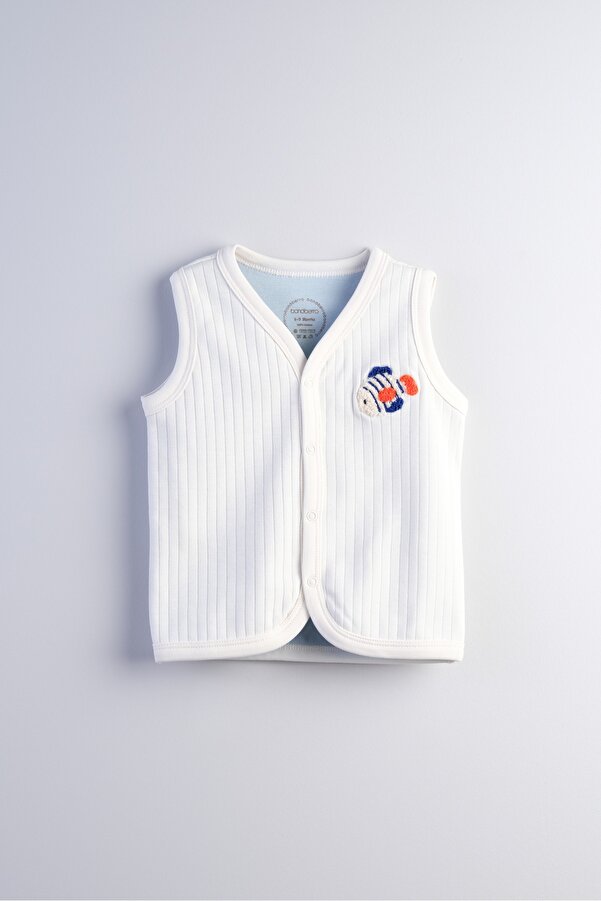 Bondberro Süzene Nakışlı Bebek ve Çocuk Yelek %100 Pamuklu ( Balık )