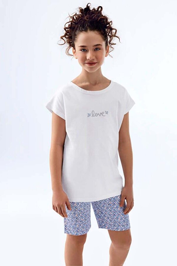 Brix Kız Çocuk %100 Pamuk Pijama 7801 Açık Yeşil Renk