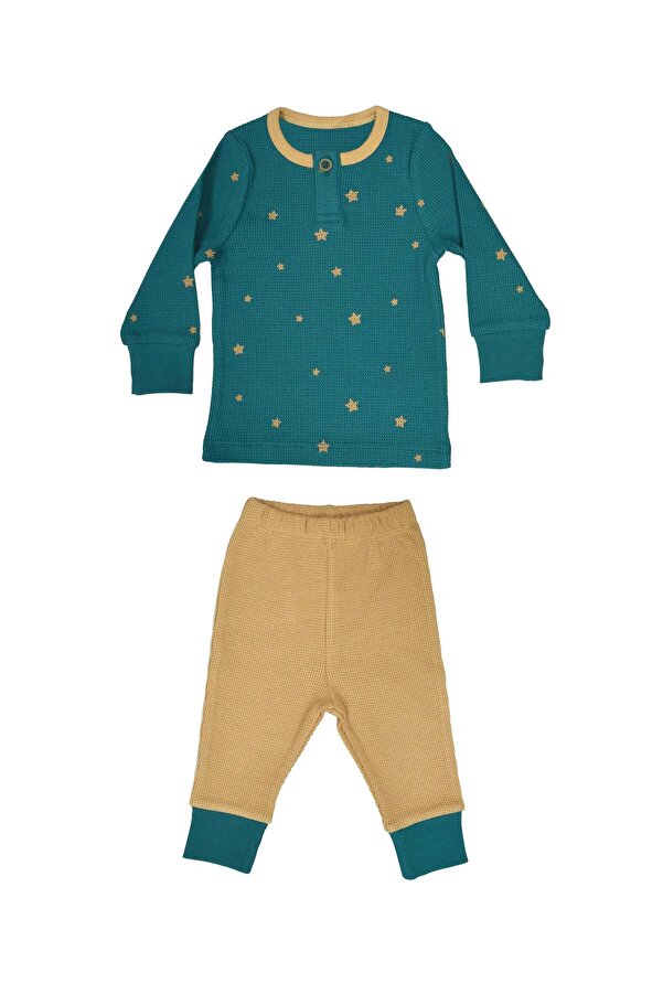 OrganicKid Charmed Erkek Bebek Petrol Mavi Pijama Takımı