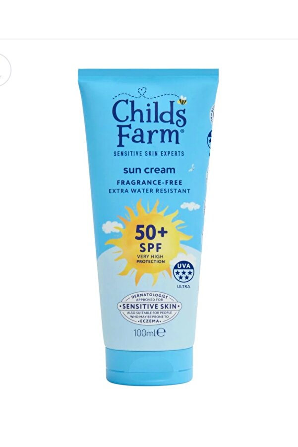 Childs Farm SPF 50+ Çocuk Güneş Kremi 100 ml Parfümsüz Hassas Ciltler İçin Suya Dayanıklı