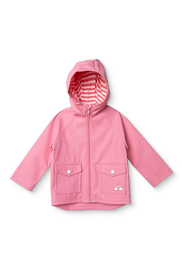 Midimod Kız Bebek Yağmurluk Kapüşonlu Uzun Kol