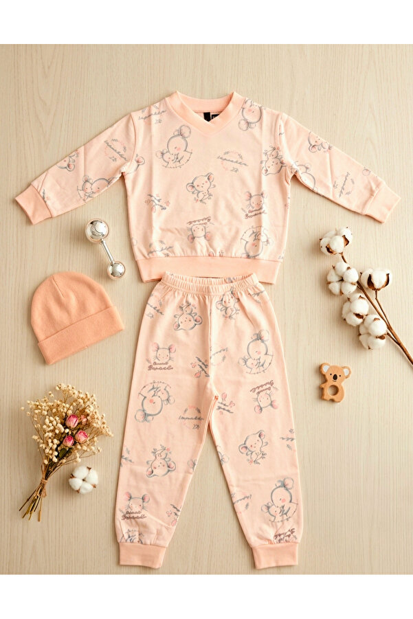 İkonio Kız Bebek Pijama Takımı-1 Yaş