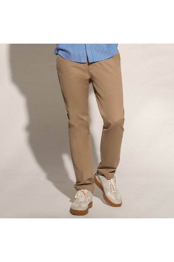 Giordano Men’s Slim Tapered Stretch Twill Khakis with Elastic Waist