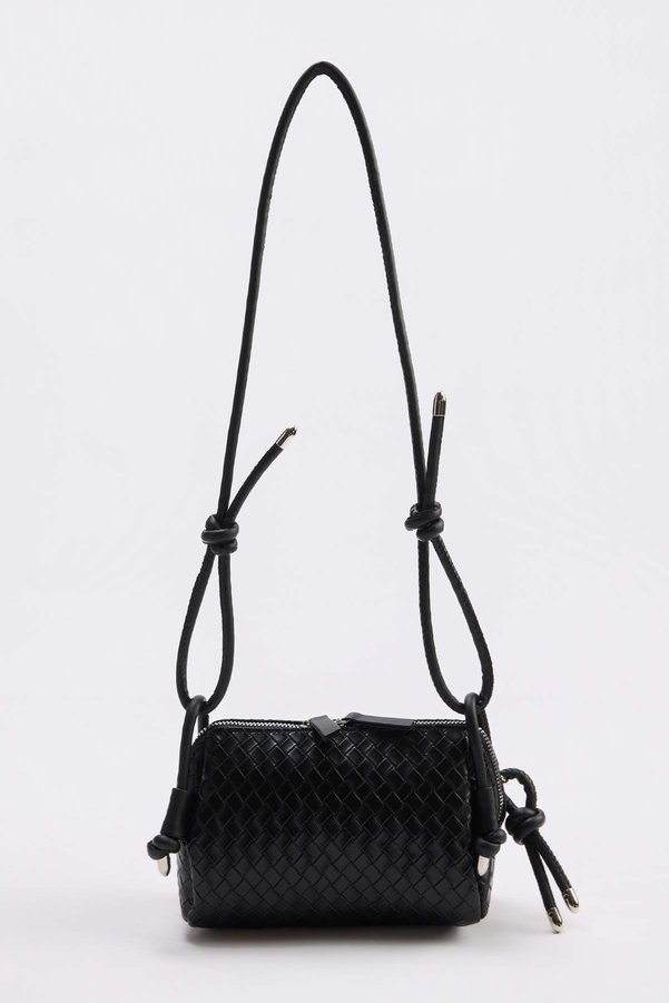 Trendyol Shoes Black Knitted Detailed Women's Mini Shoulder Bag Takss26Oc00088