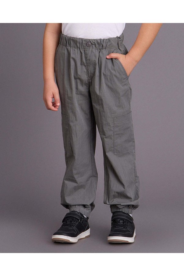 REDTAG Boys Grey Cargo Jogger Pants