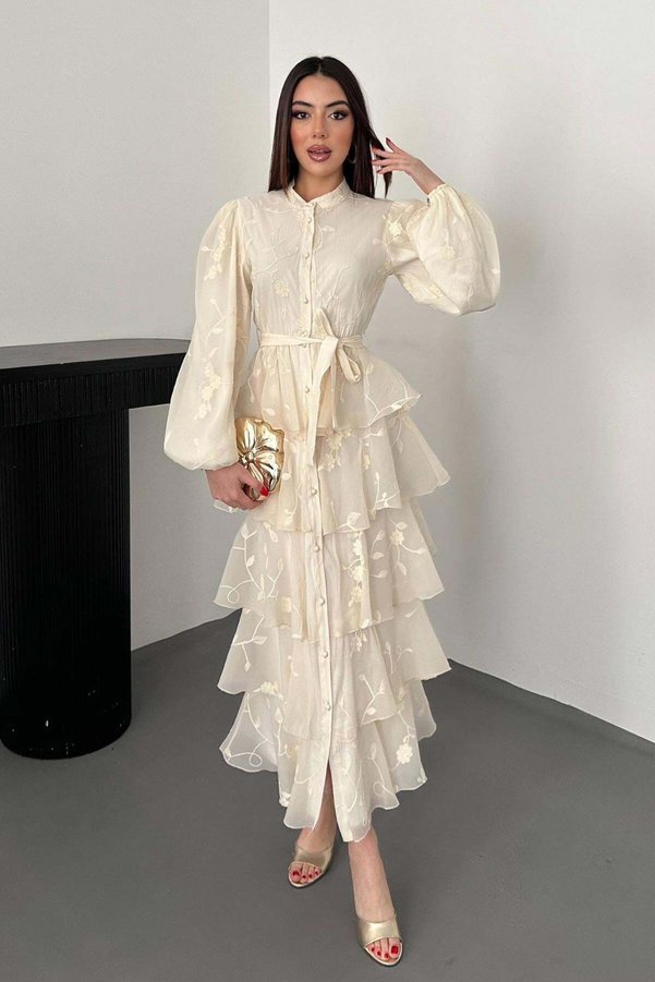 Lady Pixie Volant striped layered dress