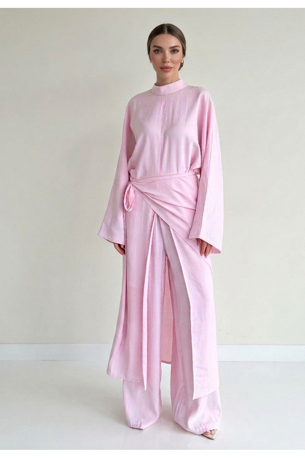 My Blog Pink Kimono Set with Tie Accessories - 8428