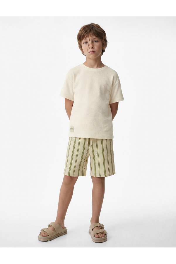 Koton Label Detailed Short Sleeve Crew Neck Oversize T-Shirt