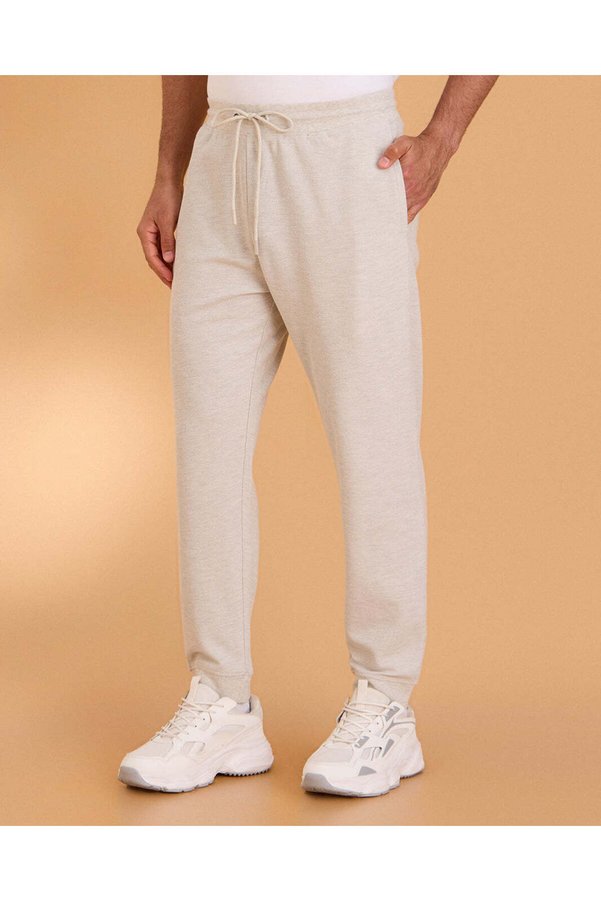 REDTAG Men Cream Basic Pique Track Pants