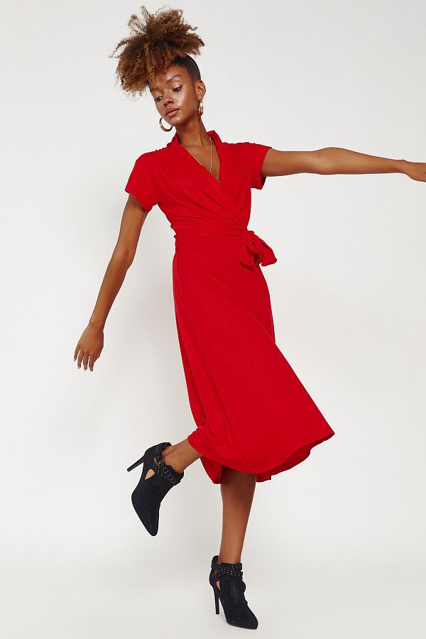 Double breasted midi dress top