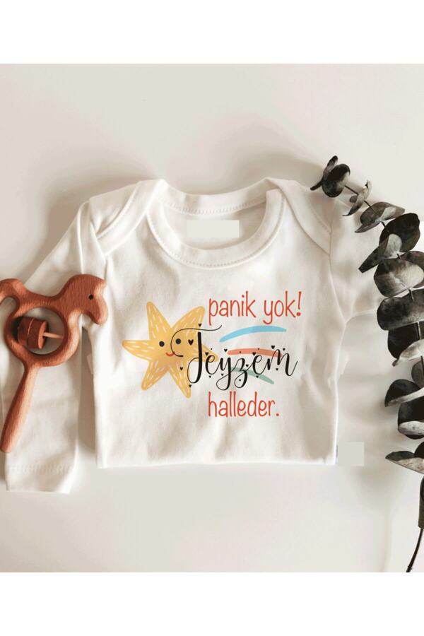 Genel Markalar Panik Yok Teyzem Halleder Uzun Kol Çıtçıtlı Organik Bebek Body