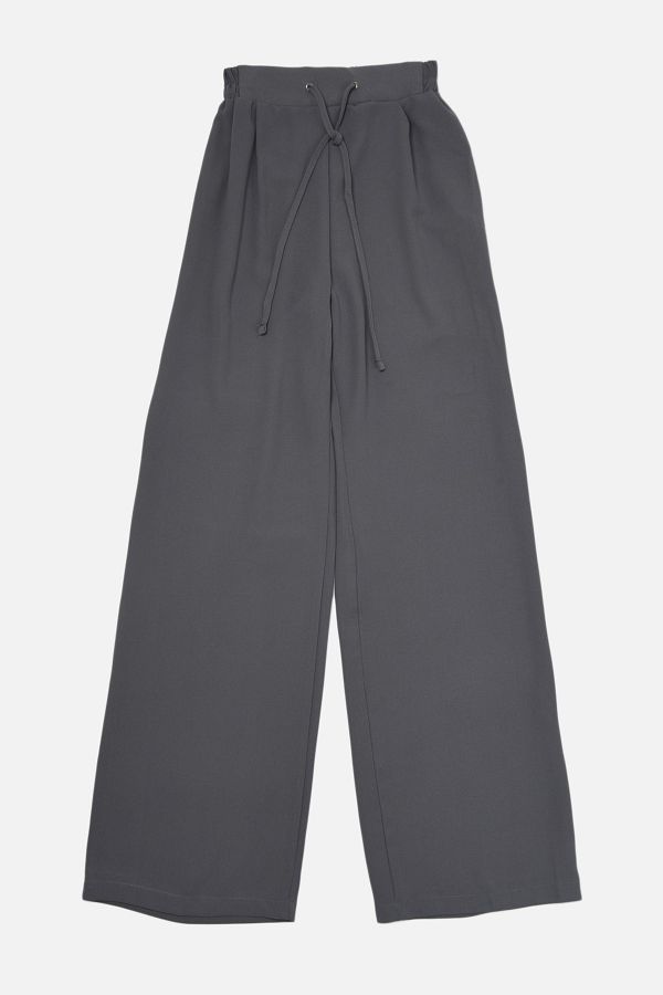 Trendyol Collection Gray Tall Wide Leg Trousers Trendyol Collection Gray Tall Wide Leg Trousers