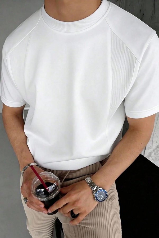 GENIUS STORE Men's T-Shirt Basic Crew Neck T-Shirt Relaxed Fit Flowy Casual Sports Tshirt