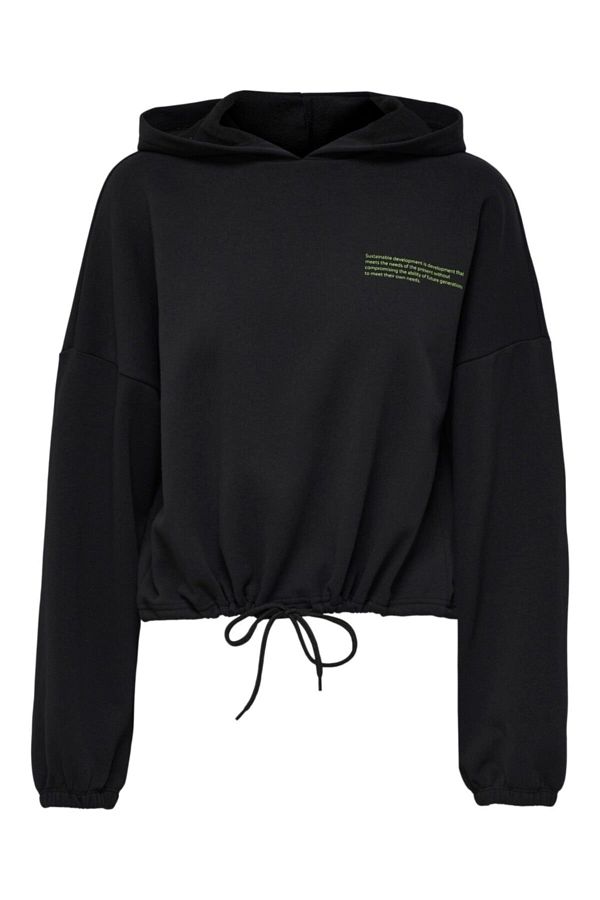 Only Hooded Short Plain Black Women s Sweatshirt Trendyol
