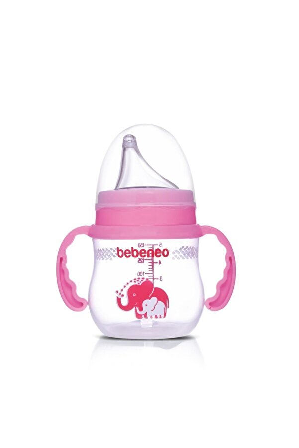 BEBENEO Kulplu Damla Akıtmaz Bardak 150 Ml Pembe
