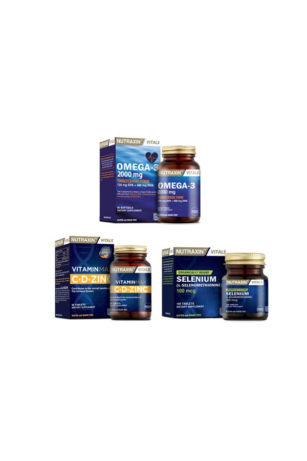 Nutraxin-Omega 3 2000Mg+VitaminMax +Selenium100Mcg- 60 Capsules and Tablets 1