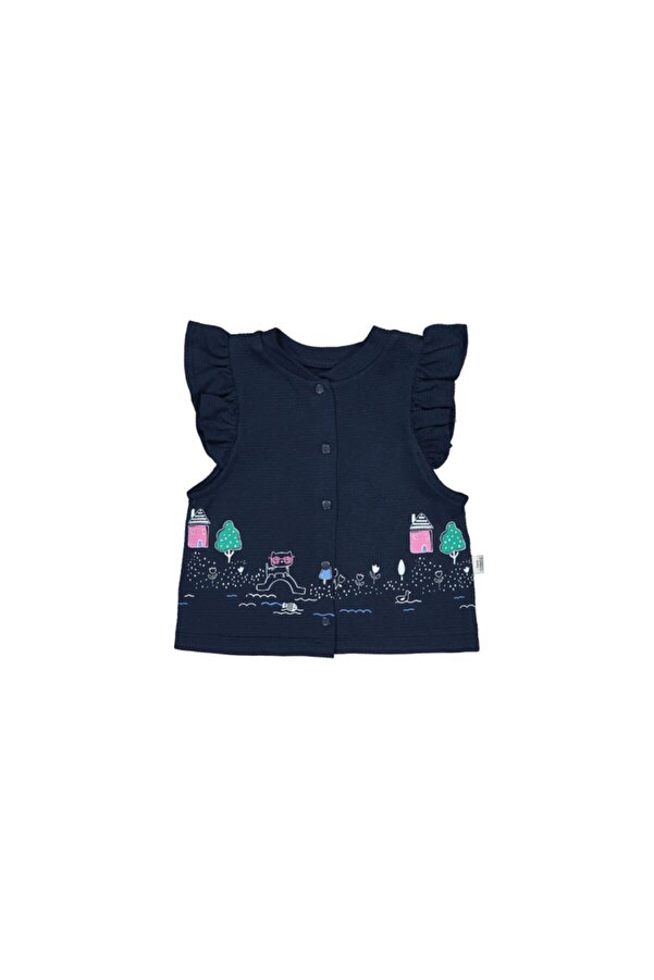 Tongs Baby Baby Tongs Kız Bebek Kedili Yelek 3016