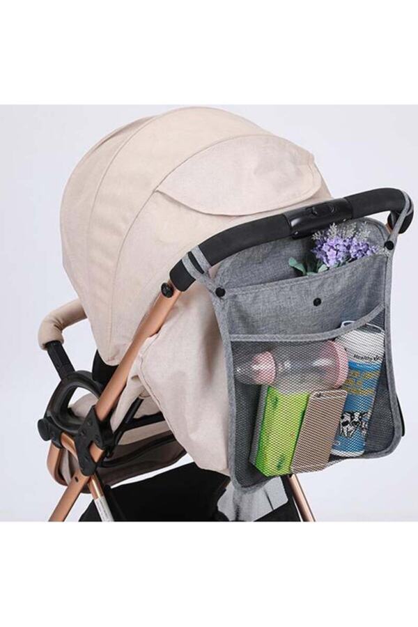 RevuBaby Bebek Arabası Çantası Bebek Arabası Düzenleyici Bebek Arabası Organizer Puset Çantası Gri