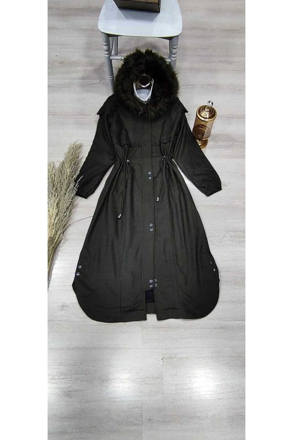 Feather hooded coat store