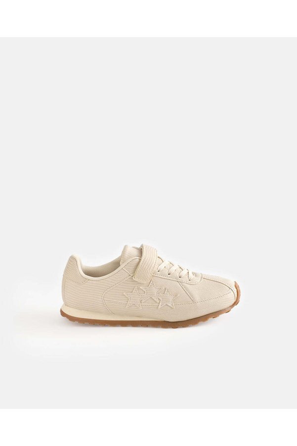 REDTAG Girls Beige Star Patch Sneakers