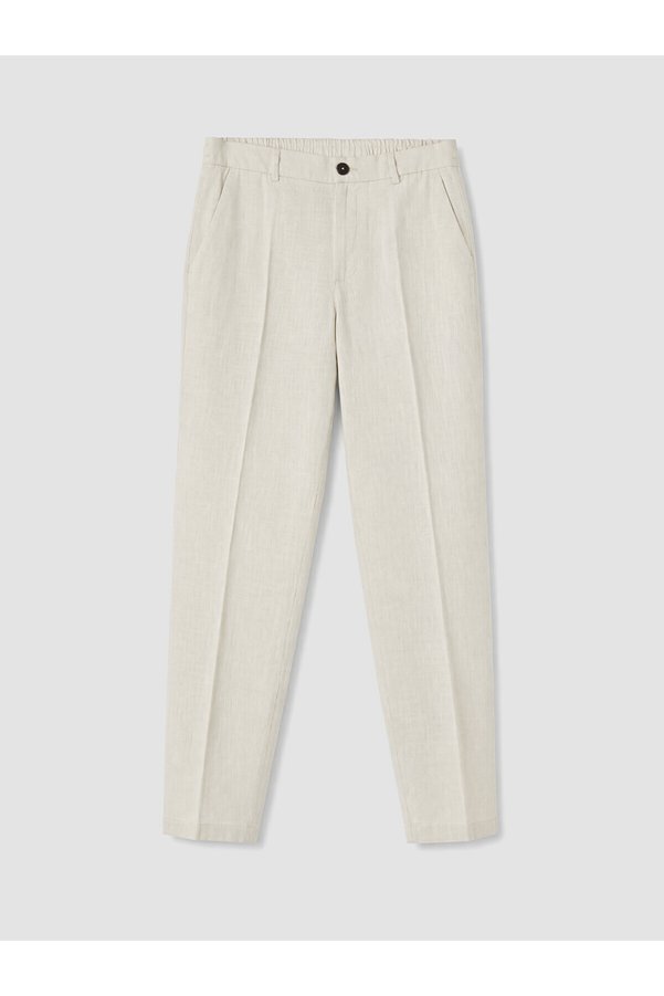 LC Waikiki Southblue Gray Regular Fit Linen Look Men's Trousers