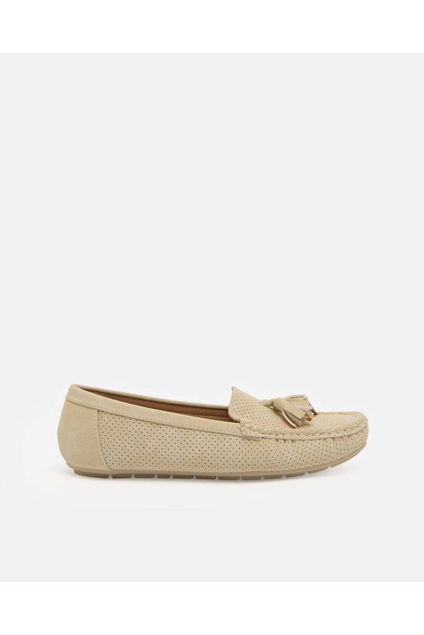 REDTAG Women Beige Textured Moccasins