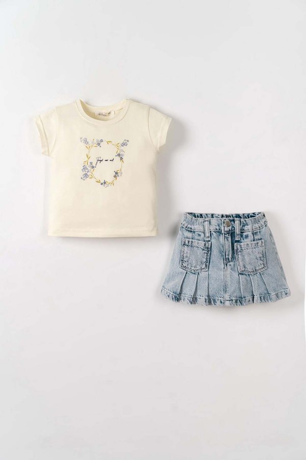 Nk Kids Nk girl's baby ivy heart detail short sleeve t-shirt 1-4 years cream
