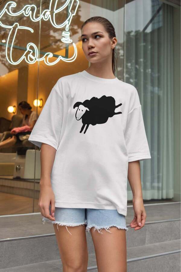 buzagi tasarım ürünleri Minor Threat Oversize Unisex White T-Shirt