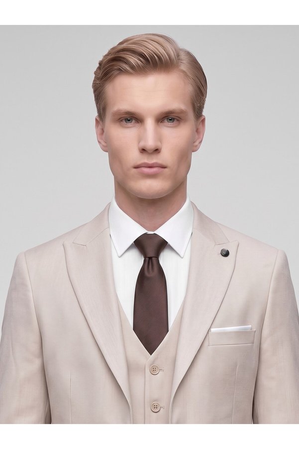 Plus Scorpion Men's 3 Piece Slim Fit Double Slit Suit with Vest Stylish Classic Suit 6 Drop