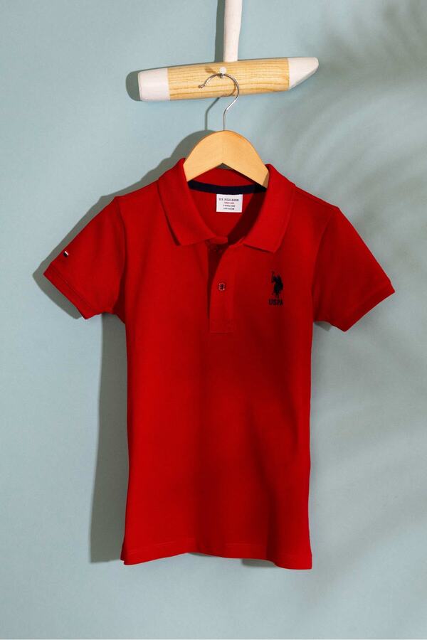 U.S. Polo Assn.-Tricou roșu pentru băieți de bază 1