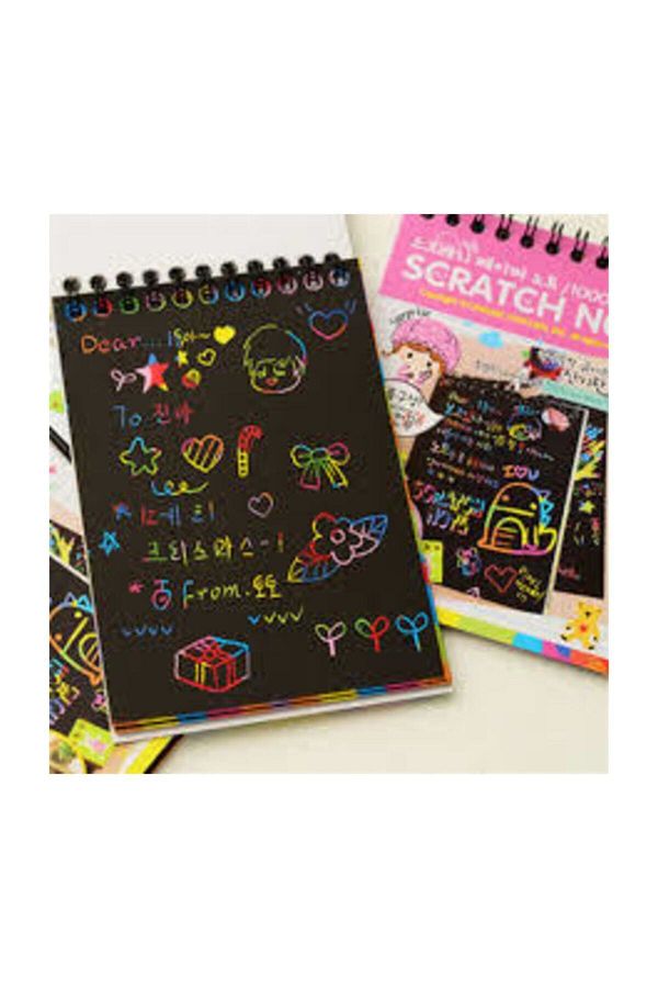 Misyon-Magic Scratch A6 Black Leaf Literally Colored Notebook 1