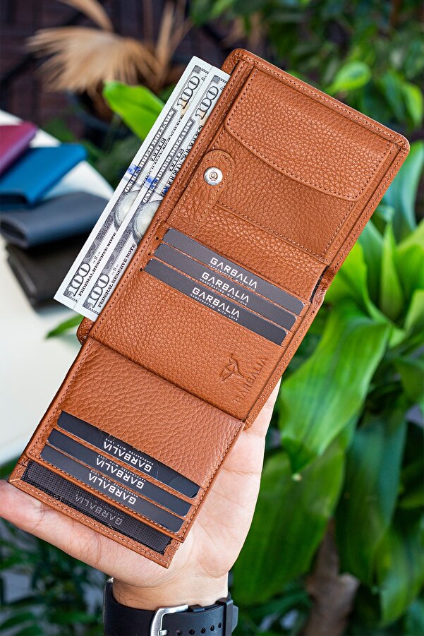 Conte Massimo Münzgeldbörse Herren - Echtleder Portemonnaie Mit Druckknopf