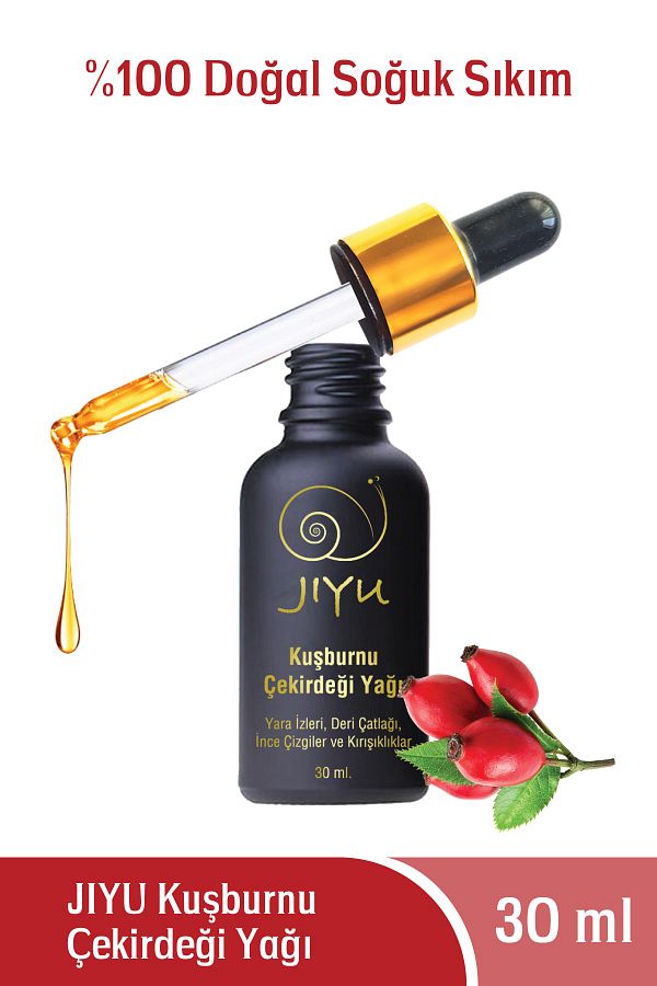 JIYU-Rosehip Seed Oil 100% Natural Anti-Aging, Anti-Wrinkle, Anti-Blemish and Leather Stretch Mark Remover 30 ml 1
