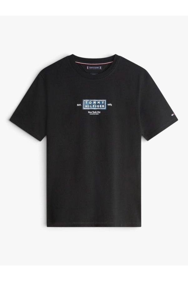 Tommy Hilfiger Heritage Label Tee Men's Black T-Shirt - Mw0Mw42392