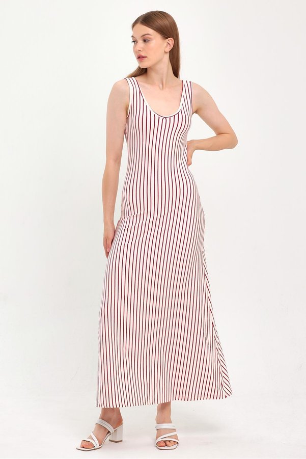 ALEXANDERGARDI LONG DRESS WITH THICK STRAPS AND STRIPES (B23-00153)
