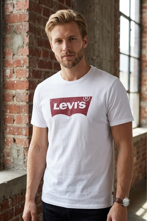 Levi's Cotton Standard Fir White Men's T-Shirt