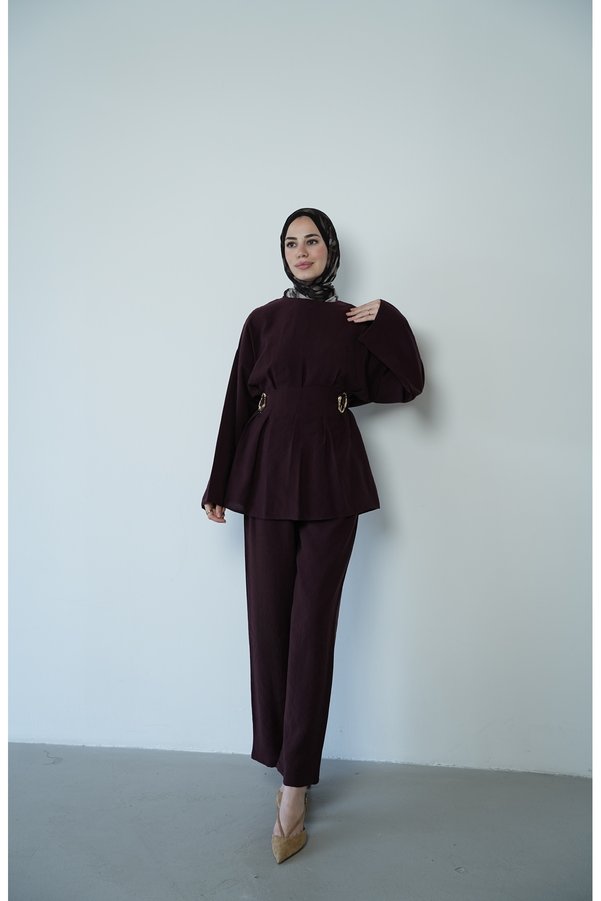 QUWİQ Women's Waist-Sitting and Back-Tie Hijab Set