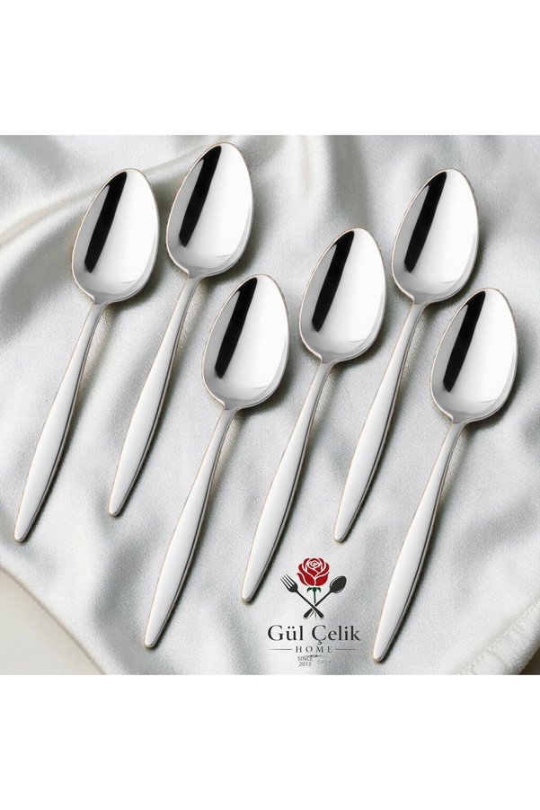 Gül Mutfak 12 Pieces of Tablespoon Spoons – Pointed Model | 18/0 Stainless Steel