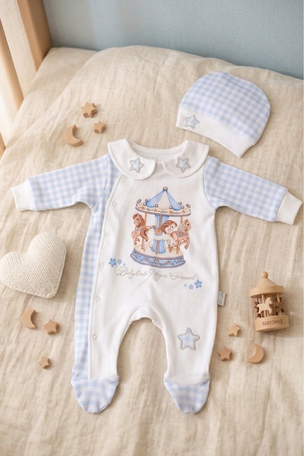 BABYLİM Magic Carousel 100% Cotton Jumpsuit Set for Baby Boy