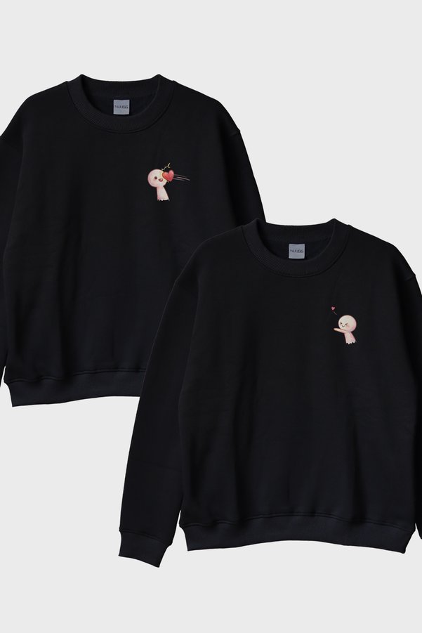 lofux My Heart Is on the Road Black Crew Neck Sweatshirt