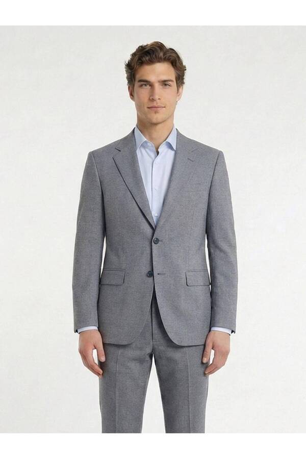 Kip Gray Plain Modern Fit Suit