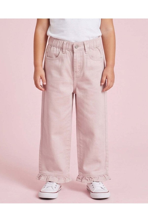 REDTAG Girls Lilac Bottom Frill Wide Leg Trousers