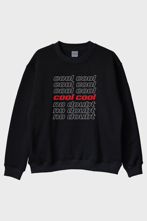 lofux Cool No Doubt Black Crew Neck Sweatshirt