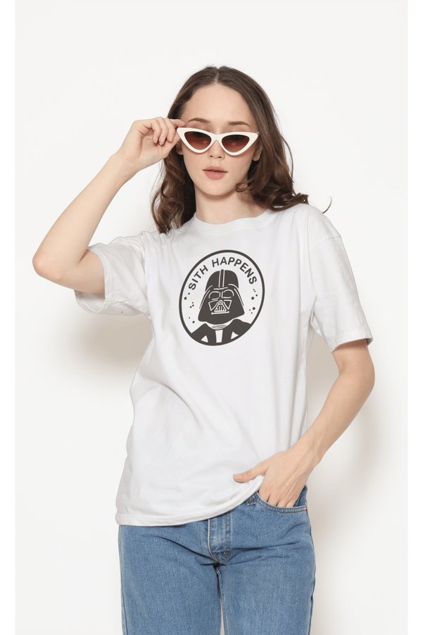 buzagi tasarım ürünleri Star Wars Unisex White Regular T-Shirt