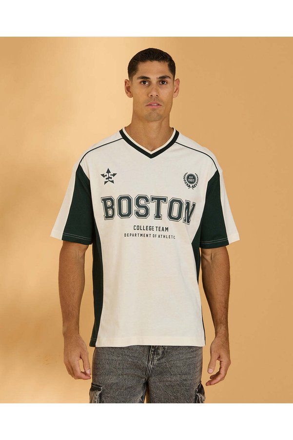 REDTAG Men White Cut And Sew T-Shirt