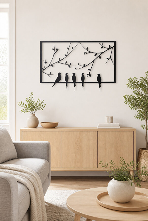 Kuş Figürlü Metal Tablo