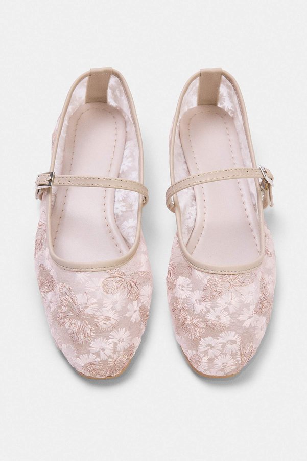 Trendyol Shoes White Lace Embroidered Women's Mary Jane Ballerinas Takss26Be00034